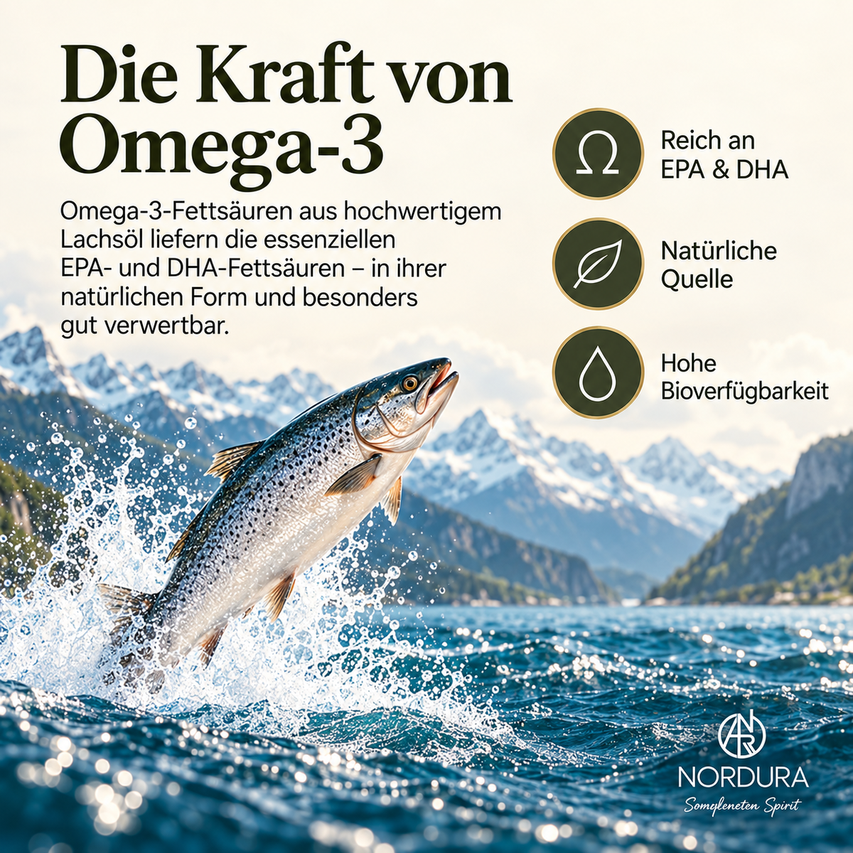 Nordura Salmon Oil – Norwegisches Lachsöl für Hunde, 300 ml